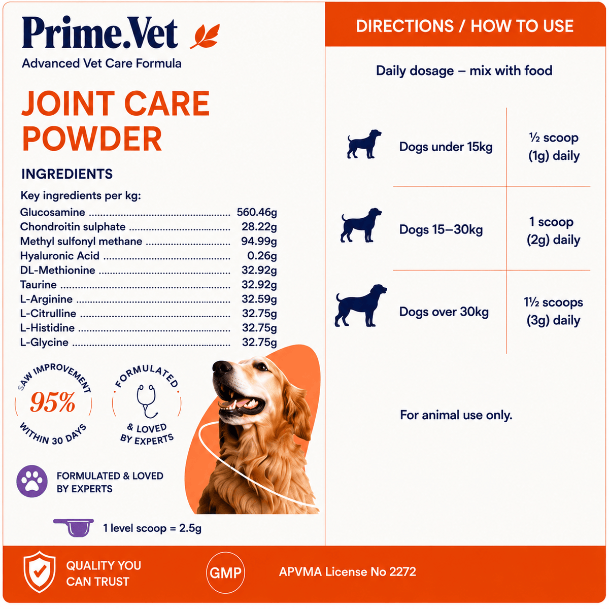 PrimeVet™ Joint Care Powder 150g